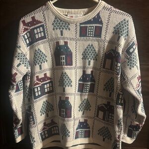 Cotton Harbor,Cozy Cottage Patterned  Vintage Sweater, Size SP, EUC